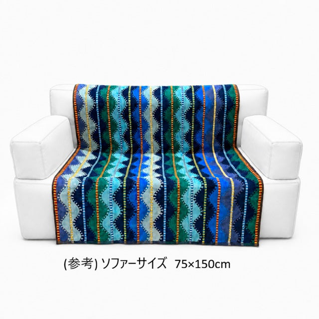 インテリアタオル小 ラシーネ ブルー 100×180cm