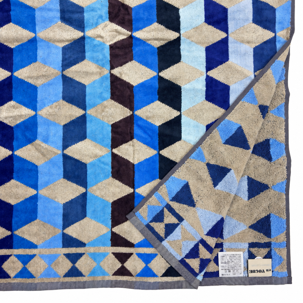 新色 インテリアタオル ラダーブルー 100×180cm