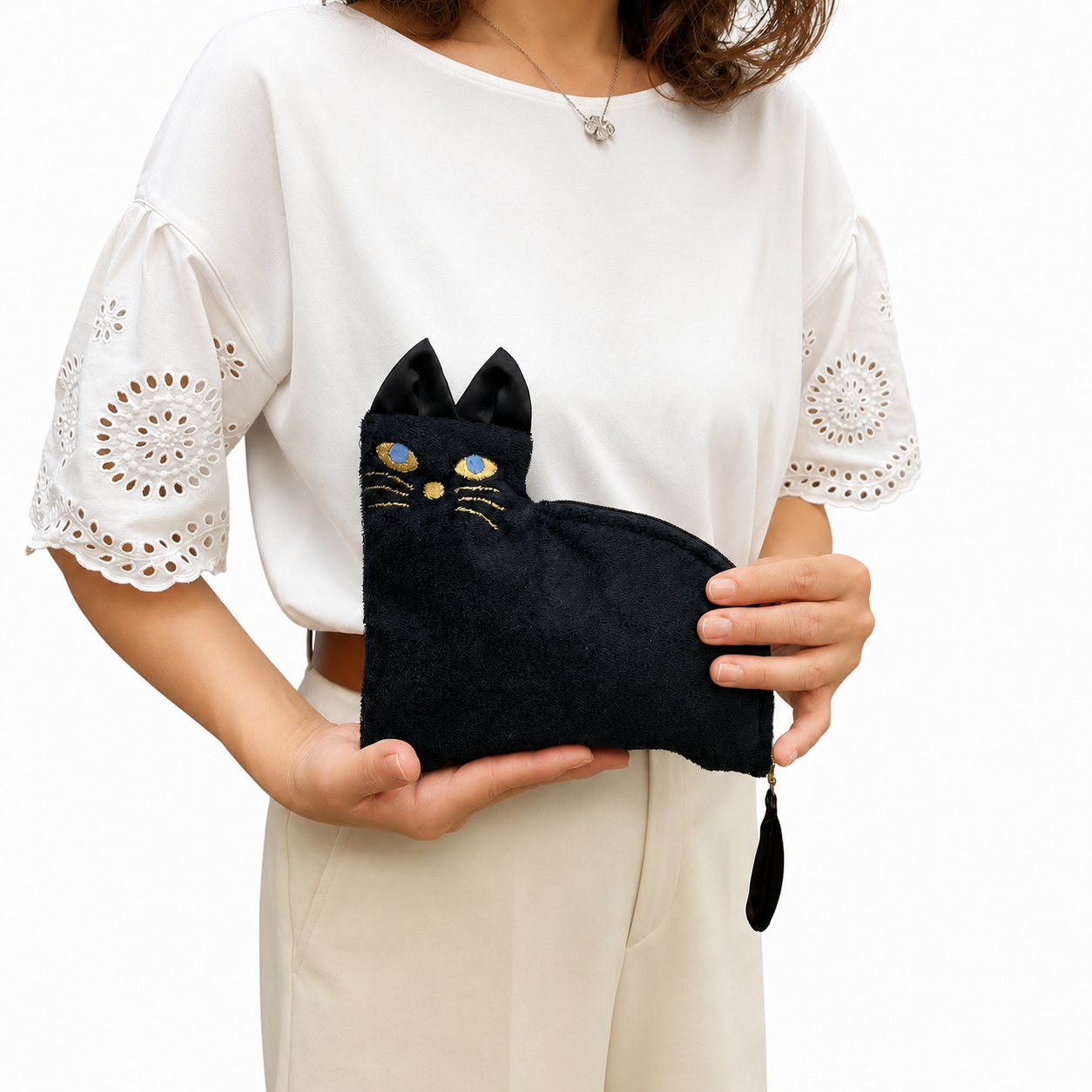 猫ポーチ 黒