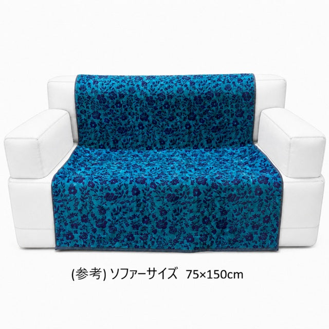 インテリアタオル小 アネモネグリーンパープル 100×180cm
