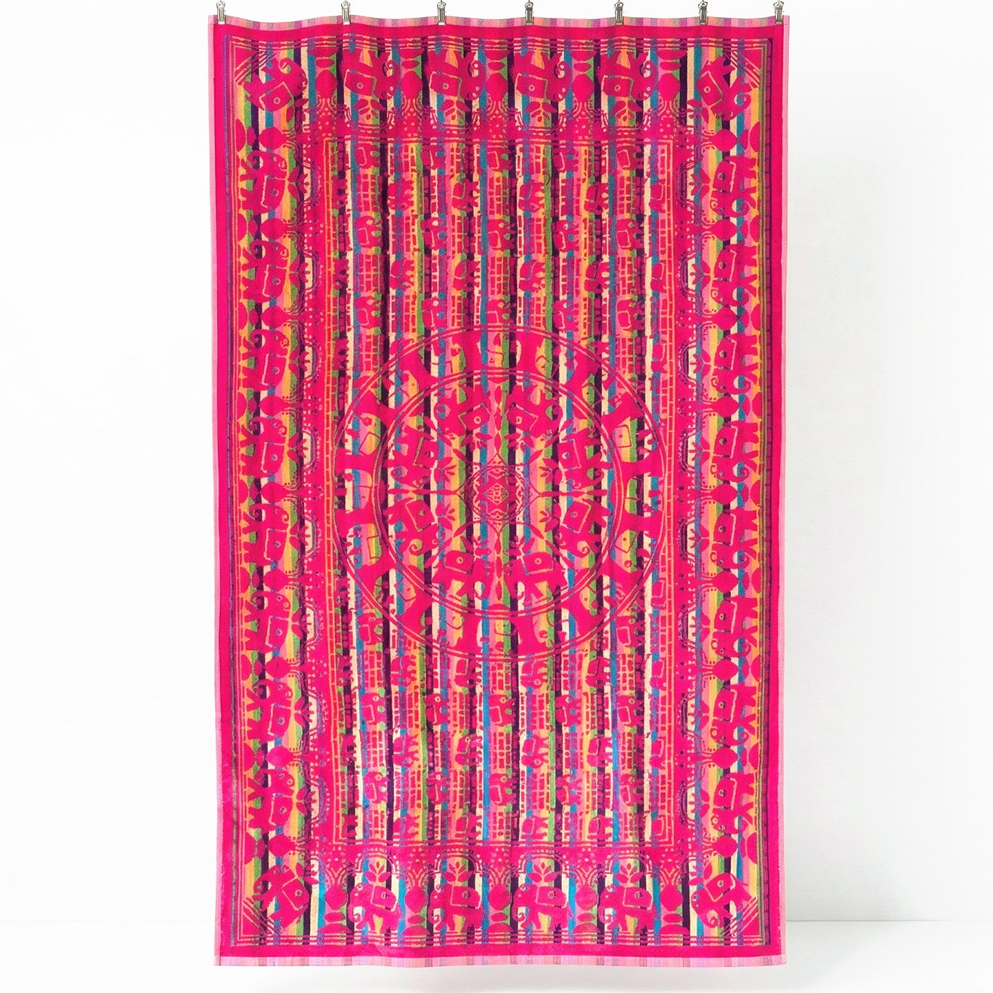 インテリアタオル ラウンドエレファント ピンク 100×180cm