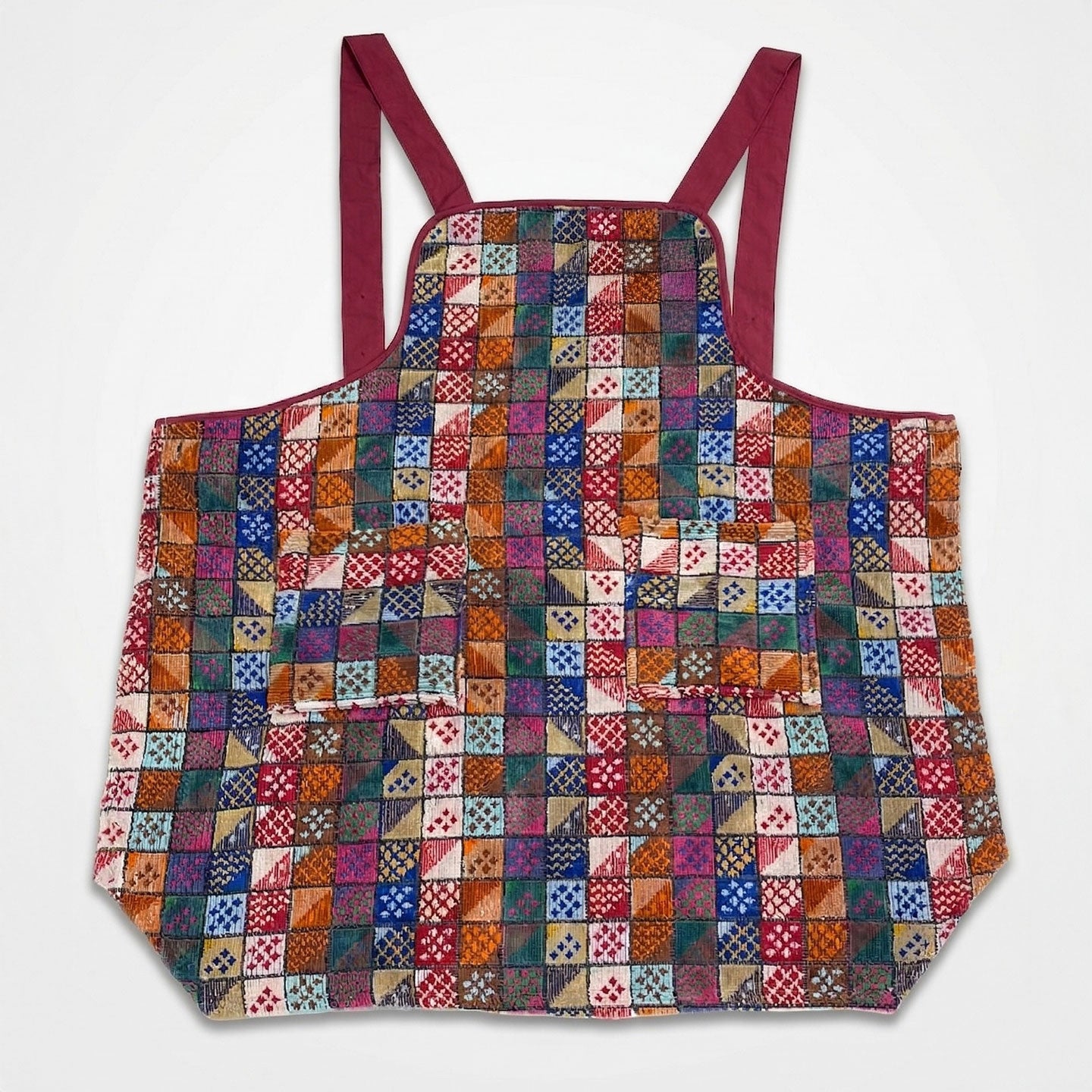 タオルエプロン パズル ピンク 80×75cm