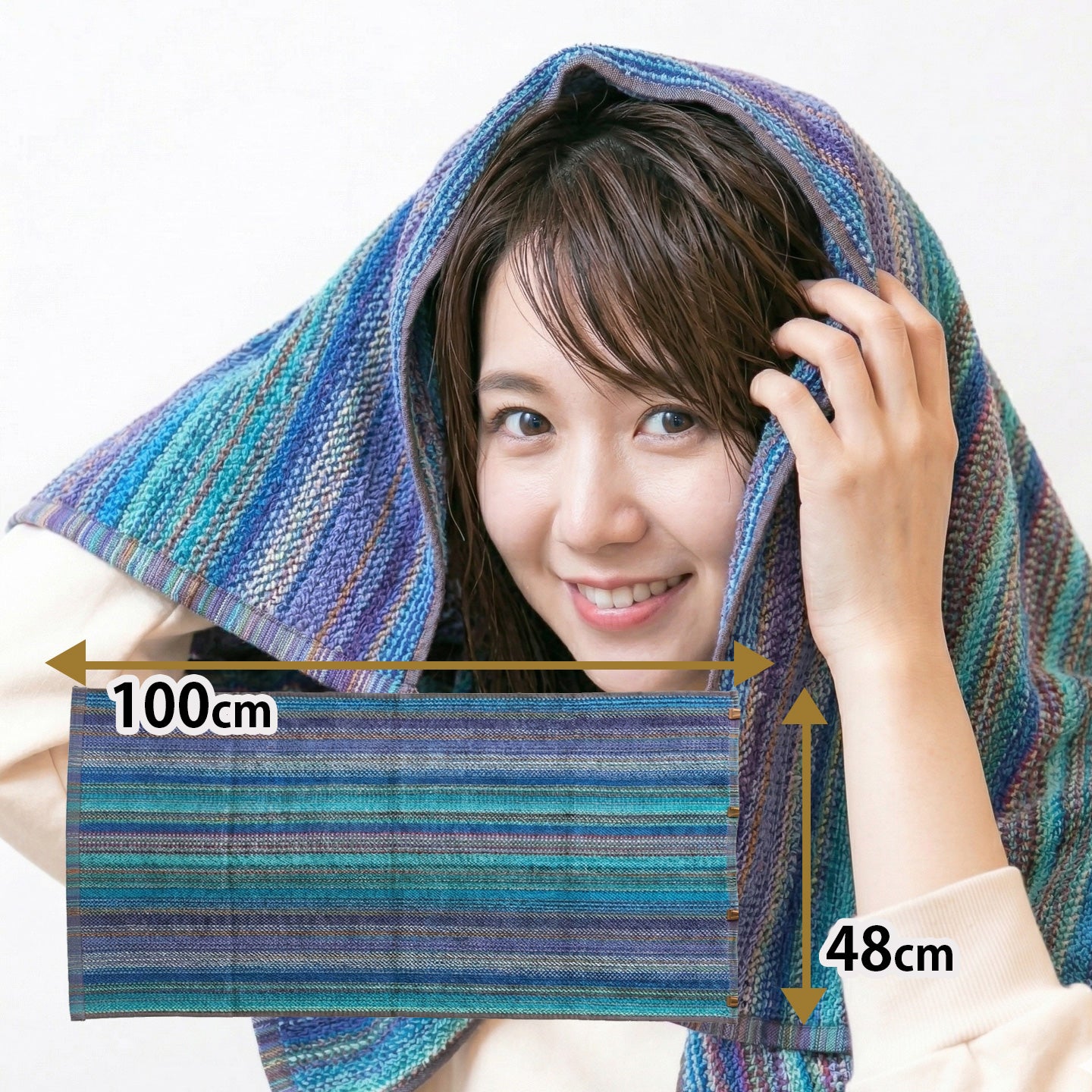 プチバスタオル カサブランカ ブルー 48×100cm
