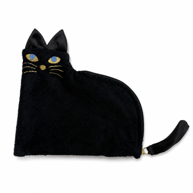 猫ポーチ   黒