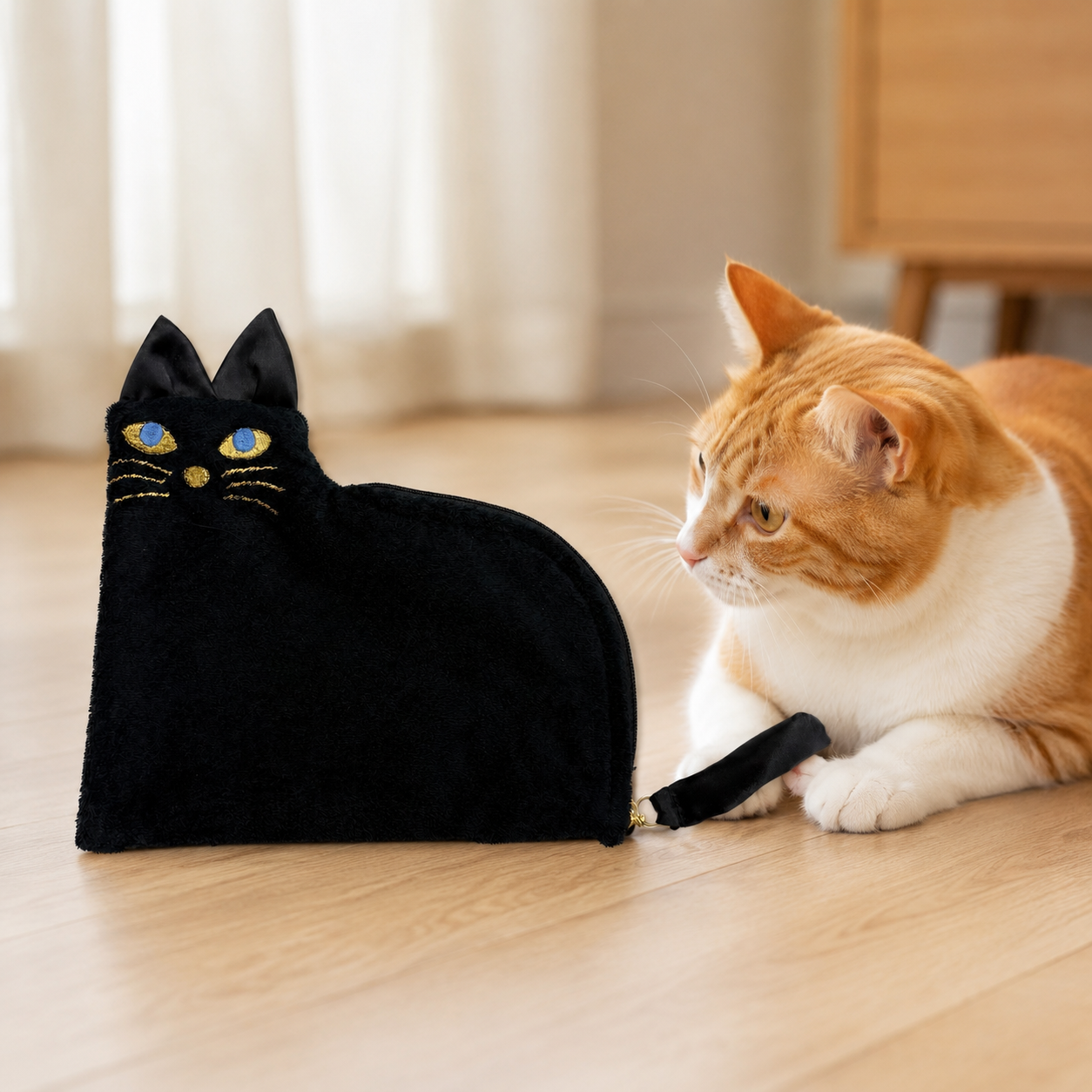 猫ポーチ   黒