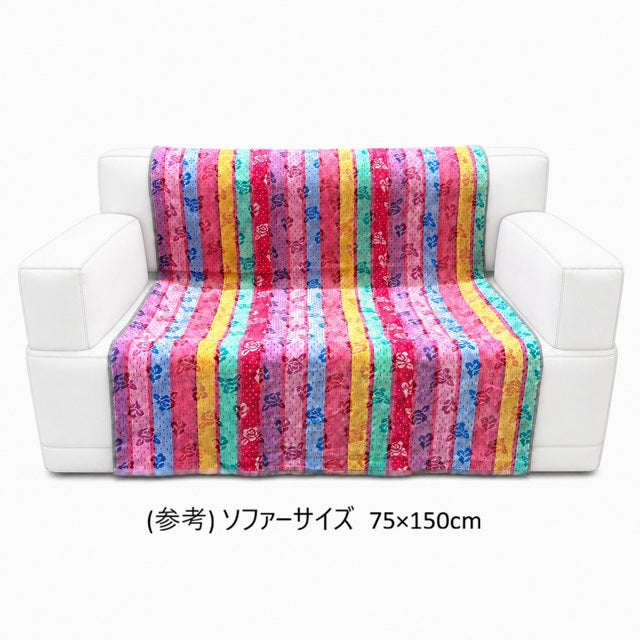 インテリアタオル小   ポイントローズ ピンクグリーン   100×180cm