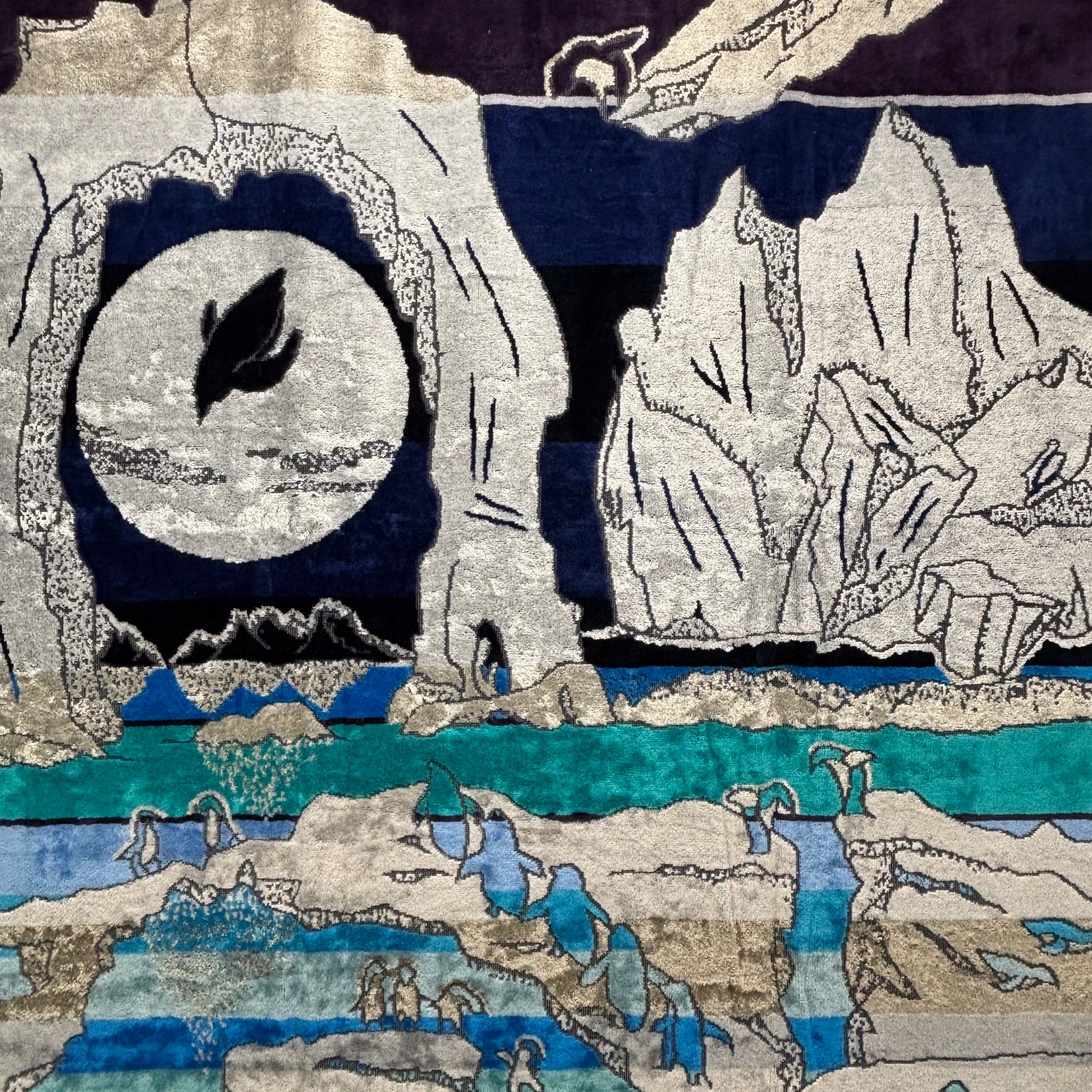 ペンギン 100×180cm 綿84% レーヨン16% ハーフケットになるマルチ